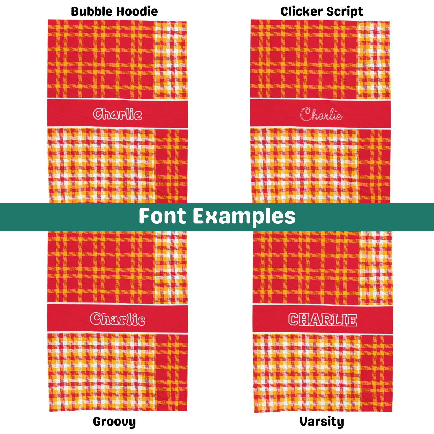 Custom Velveteen Plush Blanket - Red & Yellow Plaid