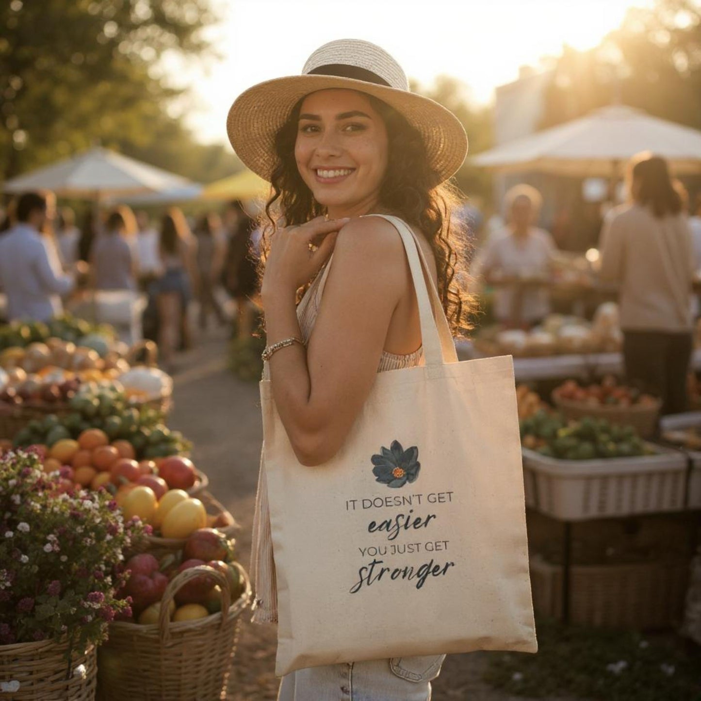It Doesn't Get Easier You Just Get Stronger Tote Bag
