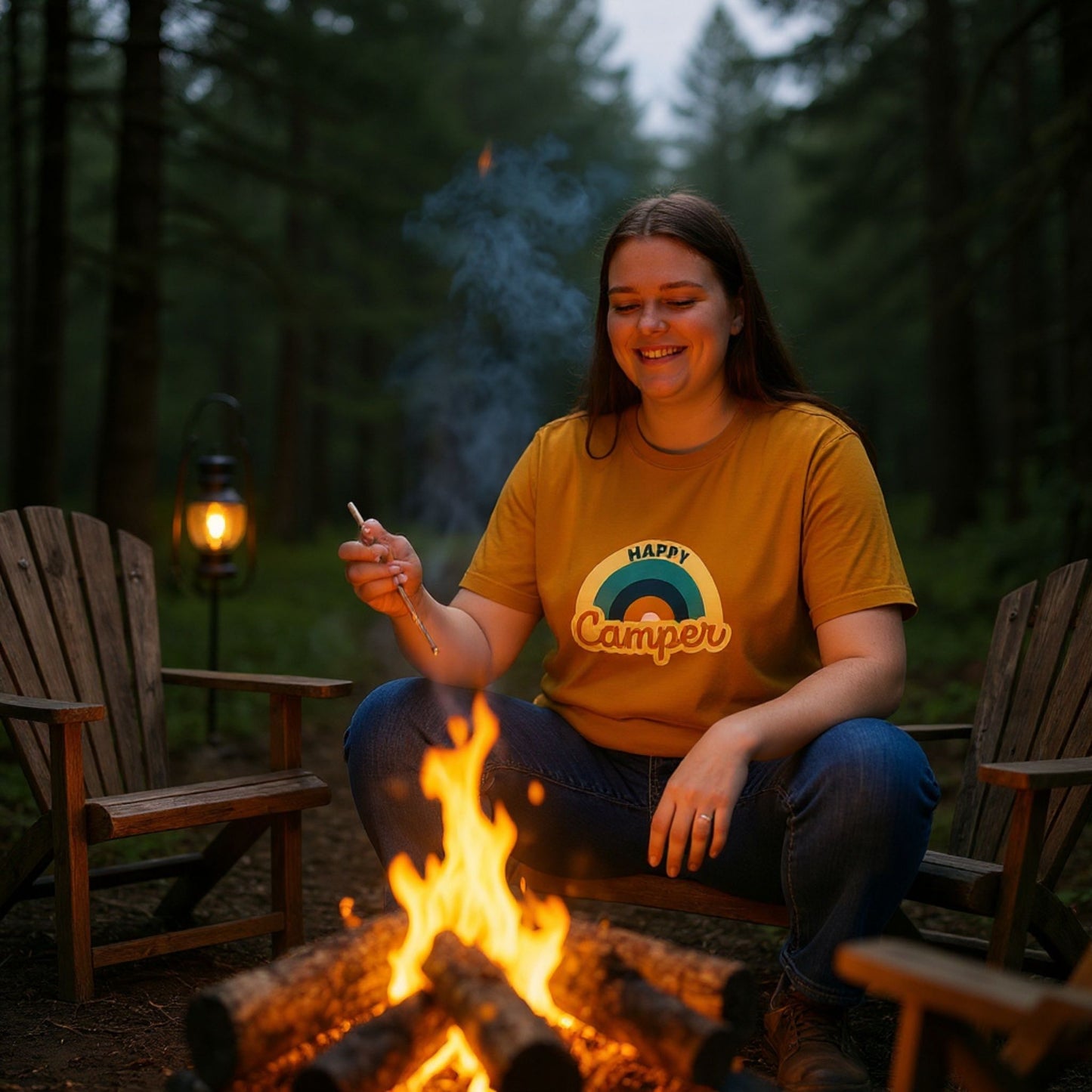 Happy Camper T-shirt - Blue