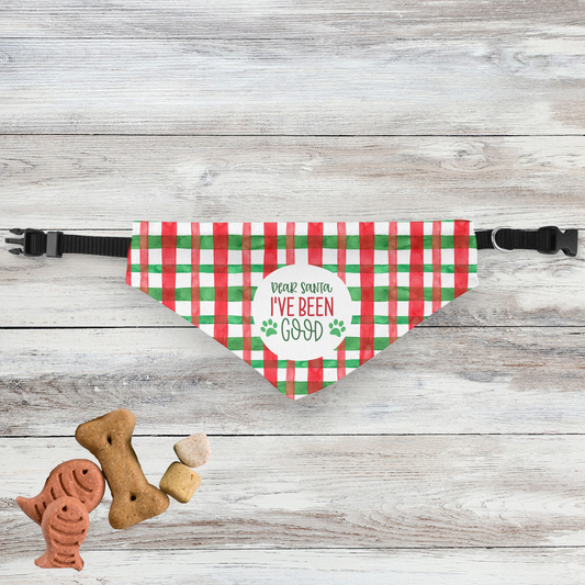 Dear Santa I've Been Good Clip-on Pet Bandana