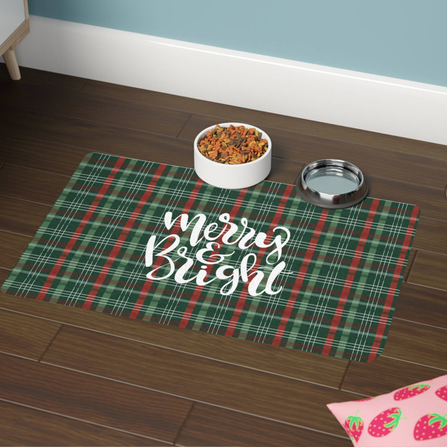 Merry & Bright Pet Food Mat