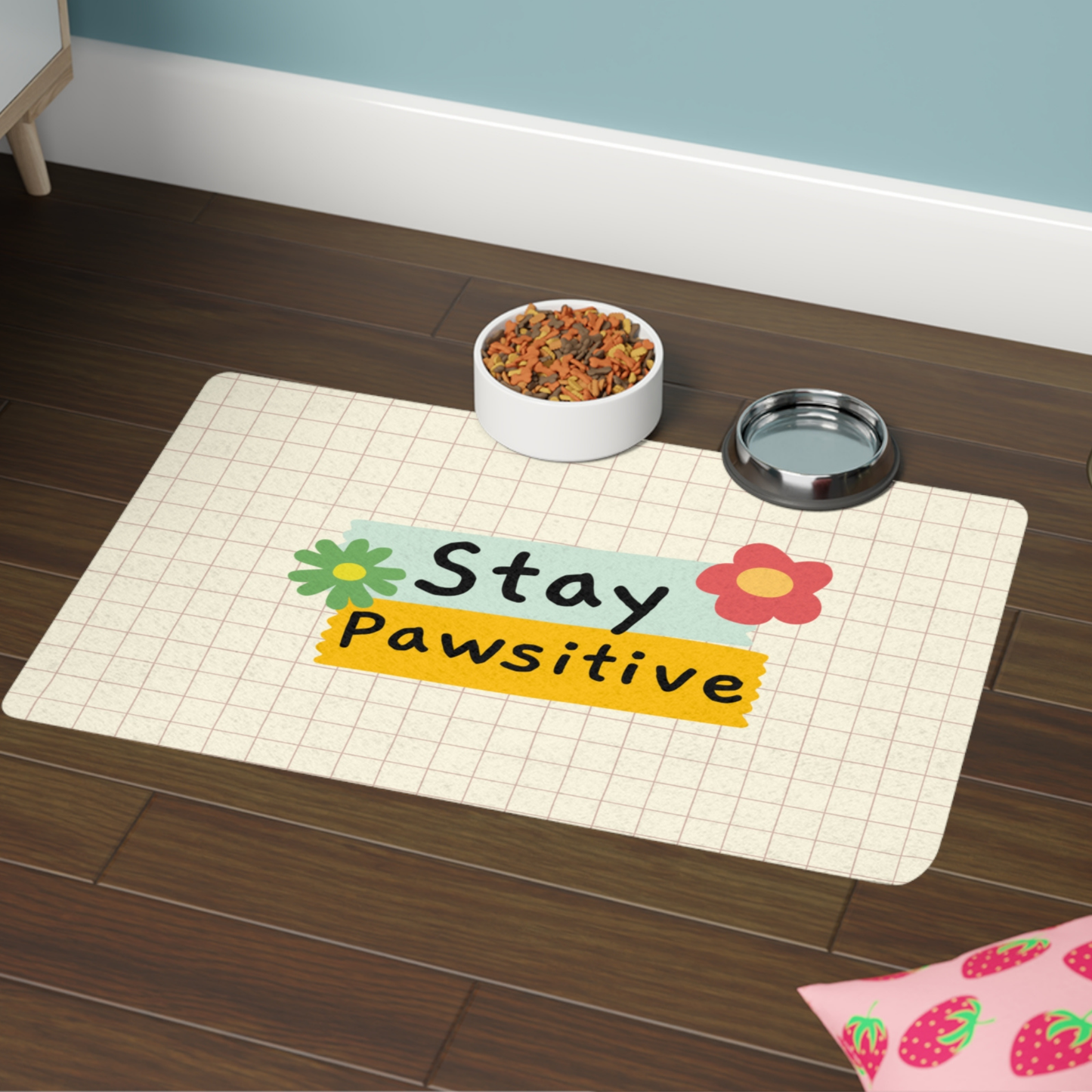 Stay Pawsitive Pet Food Mat