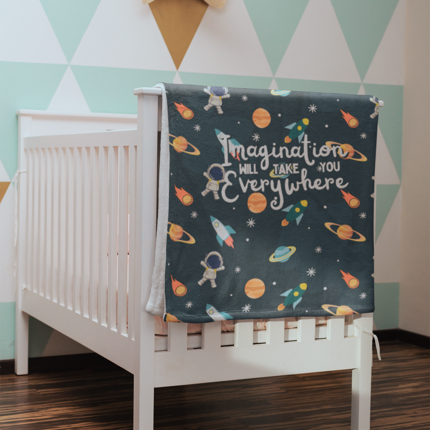 Imagination Will Take You Everywhere Velveteen Plush Blanket