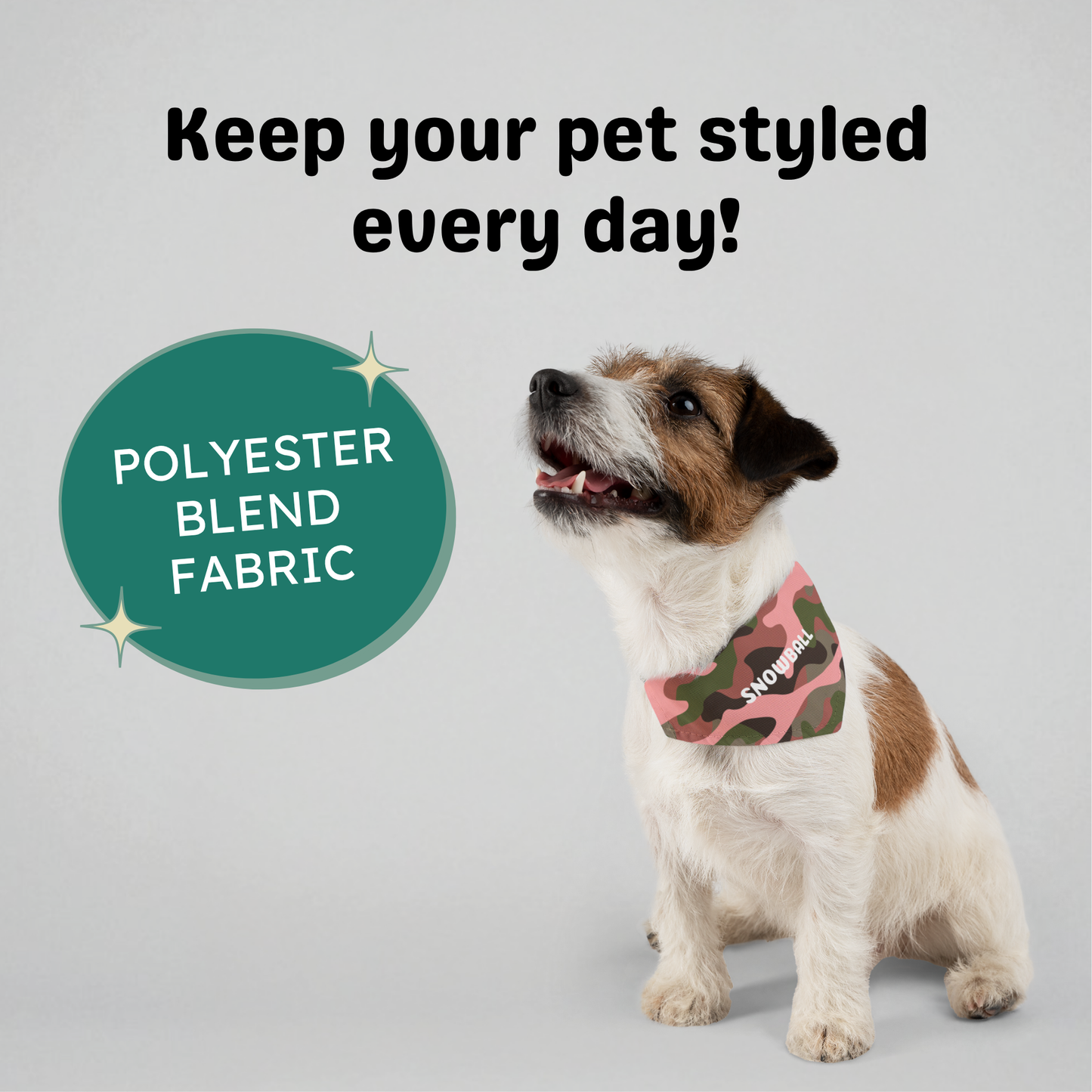 Personalized Clip-on Pet Bandana - Pink Camo