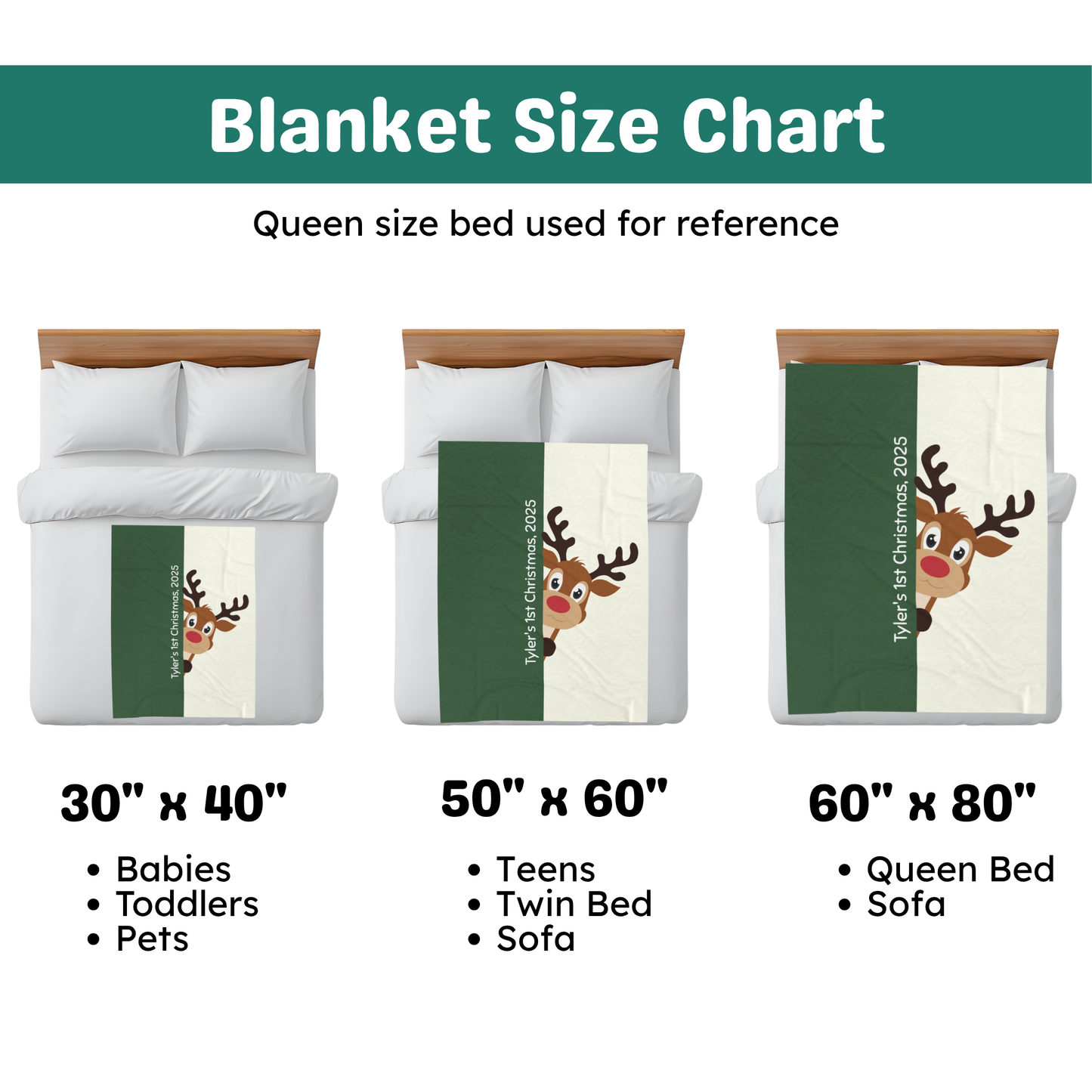 Custom Velveteen Plush Blanket - Gray Green-Ivory