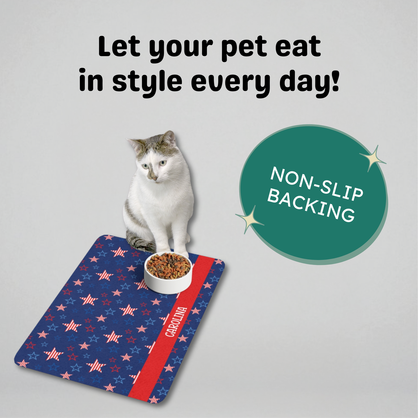 Custom Pet Food Mat - Patriotic