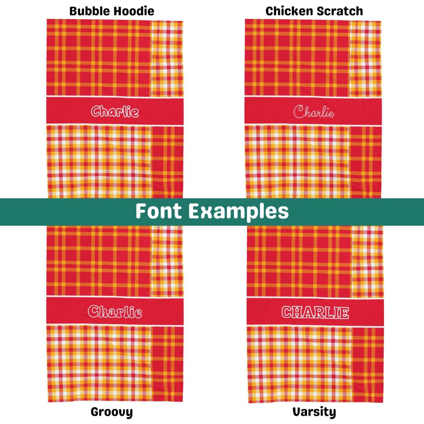 Custom Velveteen Plush Blanket - Red & Yellow Plaid