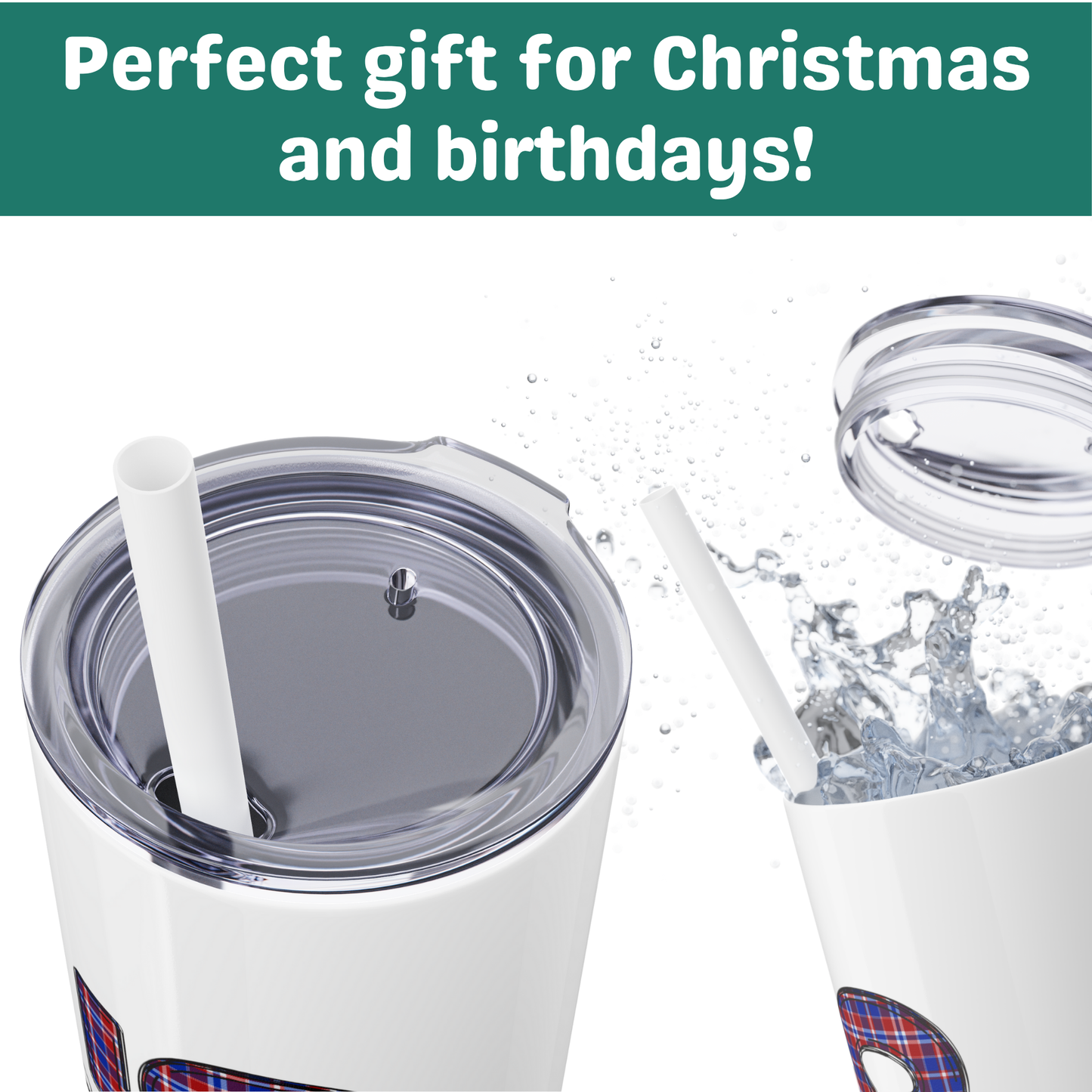 Skinny Tumbler with Straw - Red, White & Blue 2025