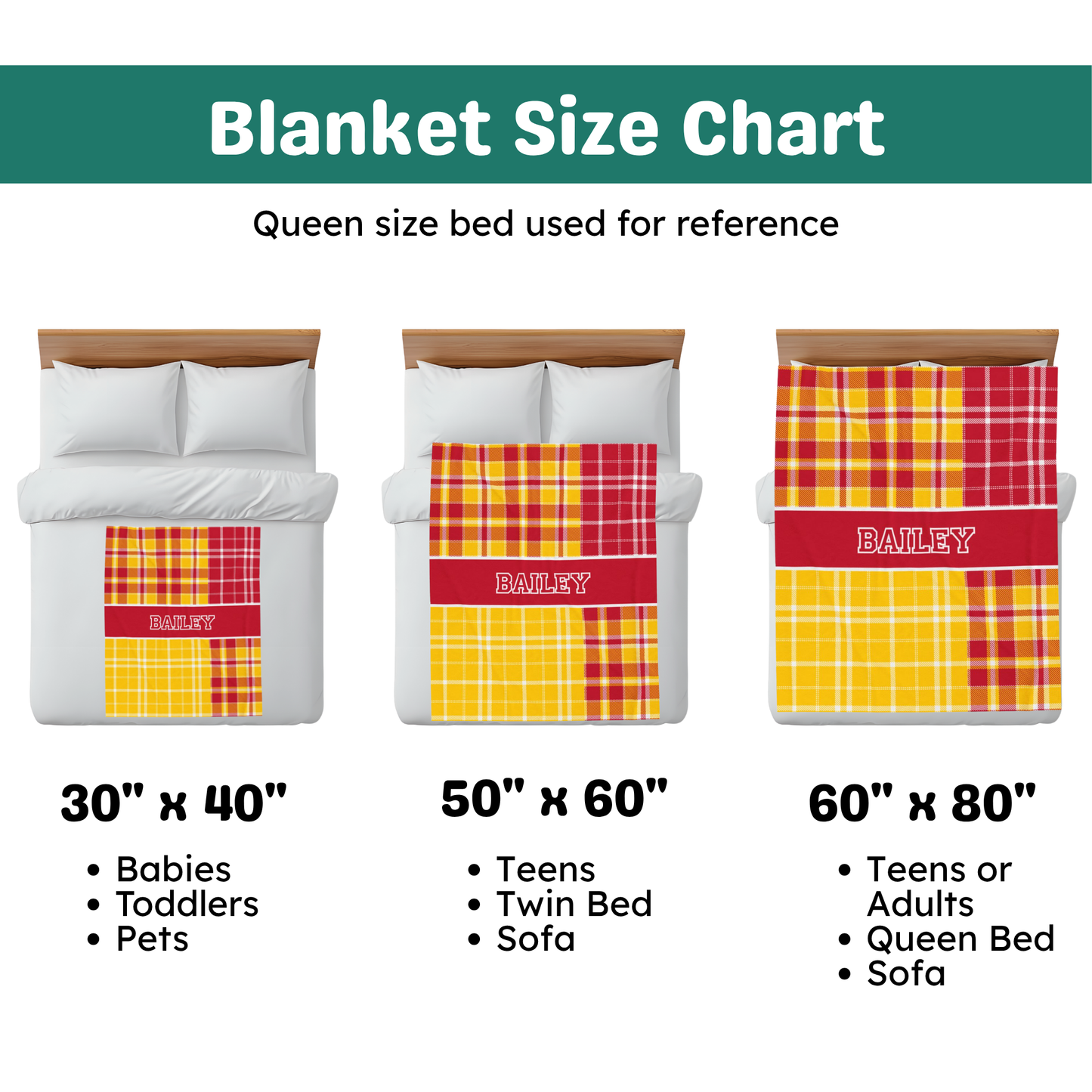 Custom Velveteen Plush Blanket - Vivid Red & Yellow Plaid