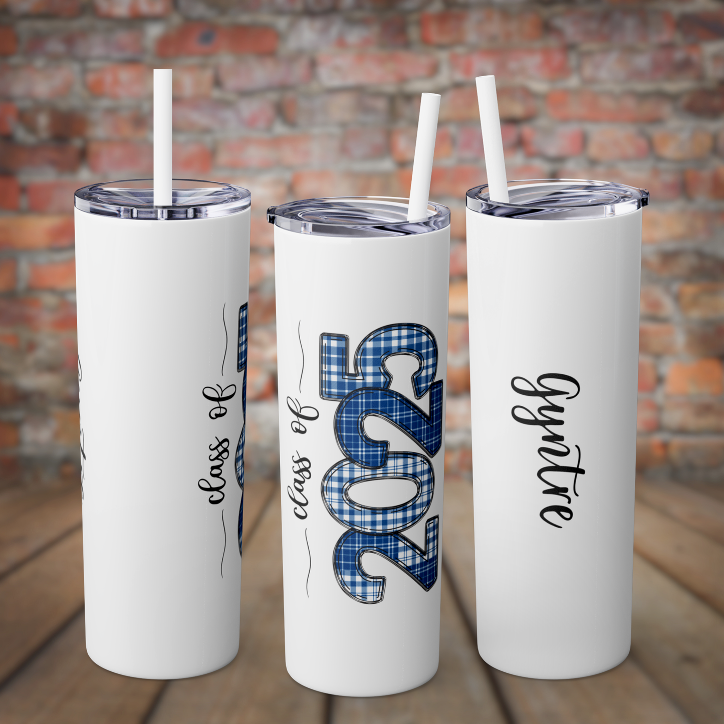 Skinny Tumbler with Straw - Azure Blue 2025
