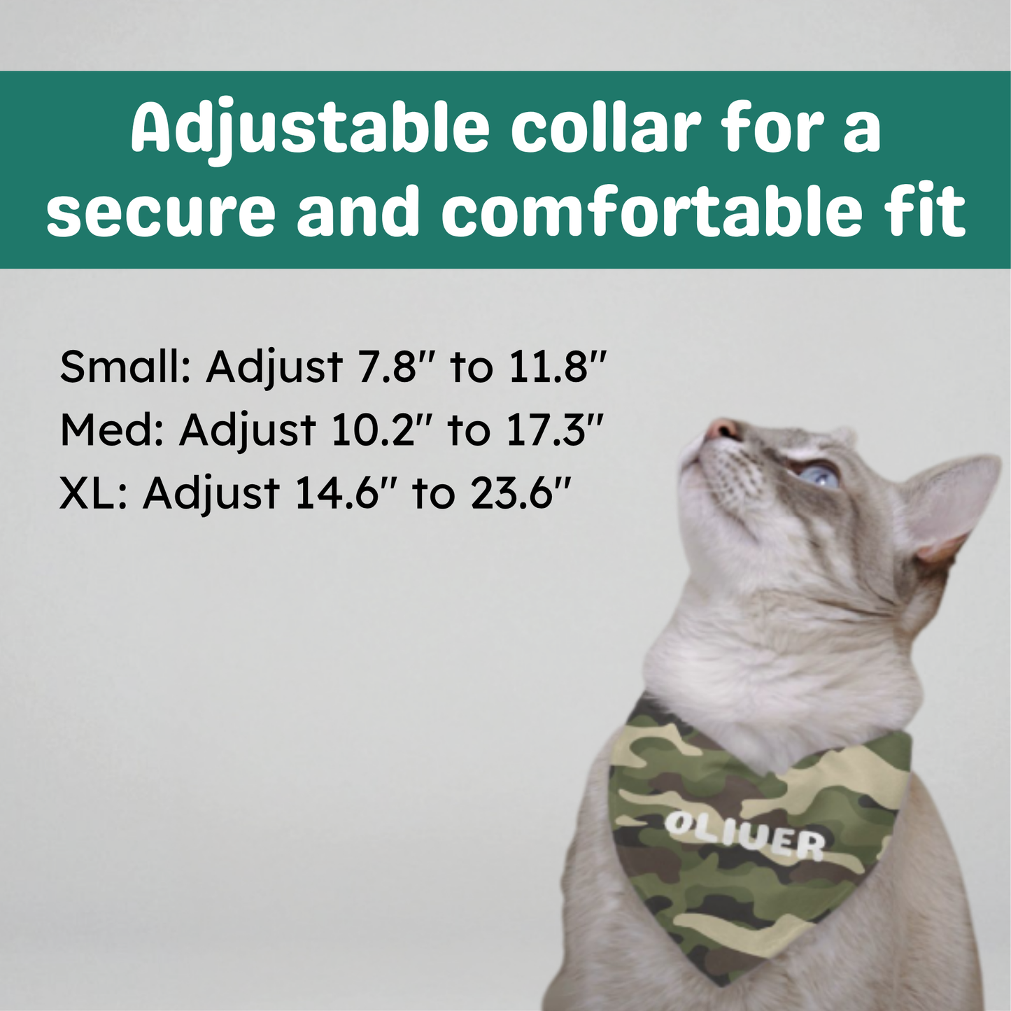 Personalized Clip-on Pet Bandana - Camo