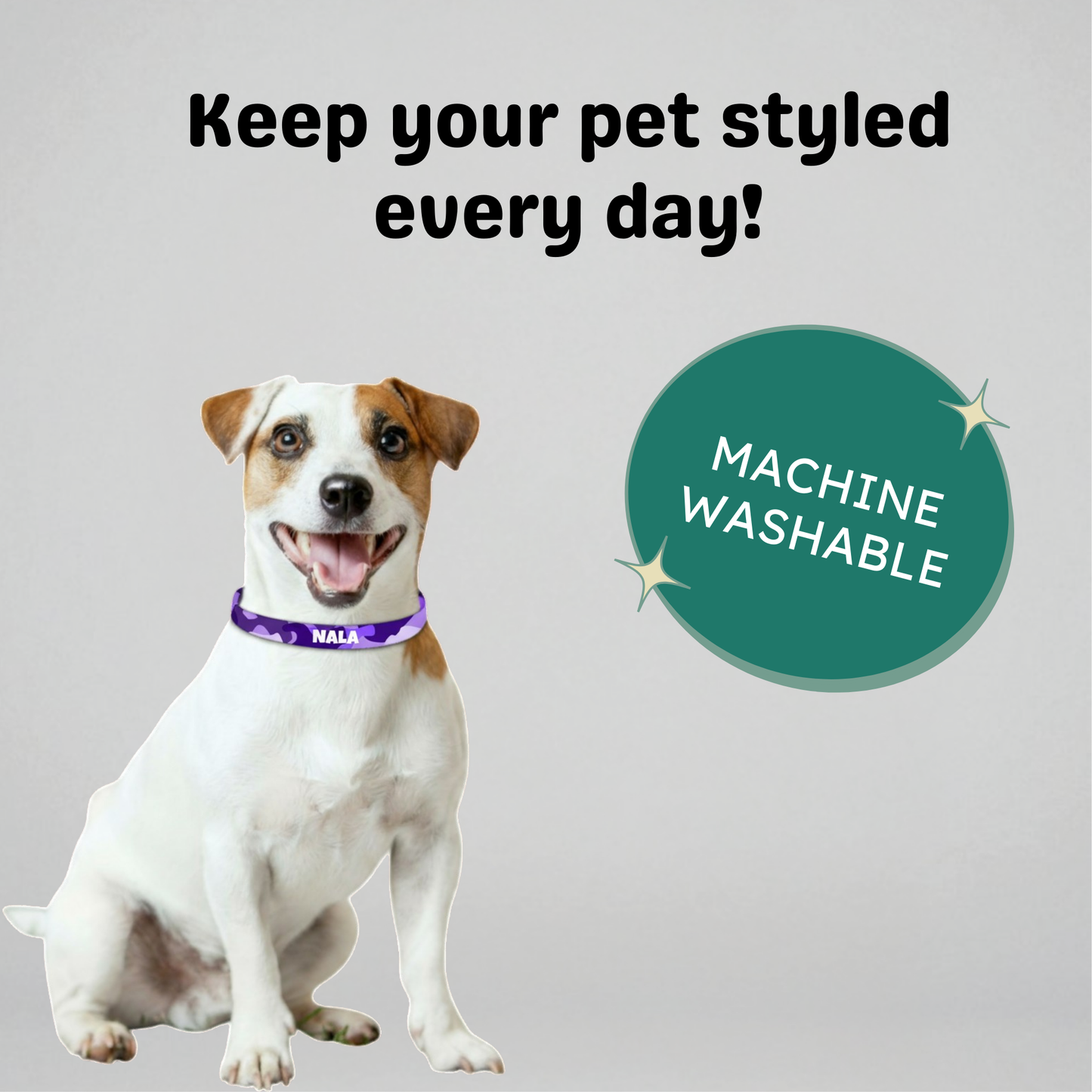 Personalized Clip-on Pet Collar - Purple Camo