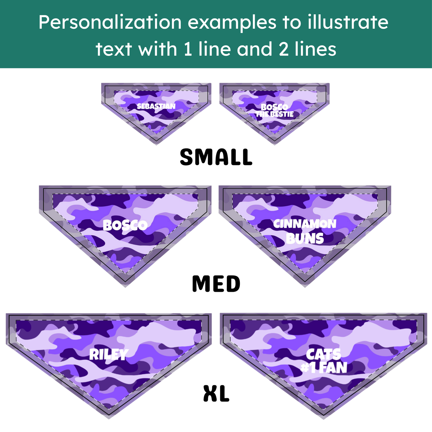 Personalized Clip-on Pet Bandana - Purple Camo