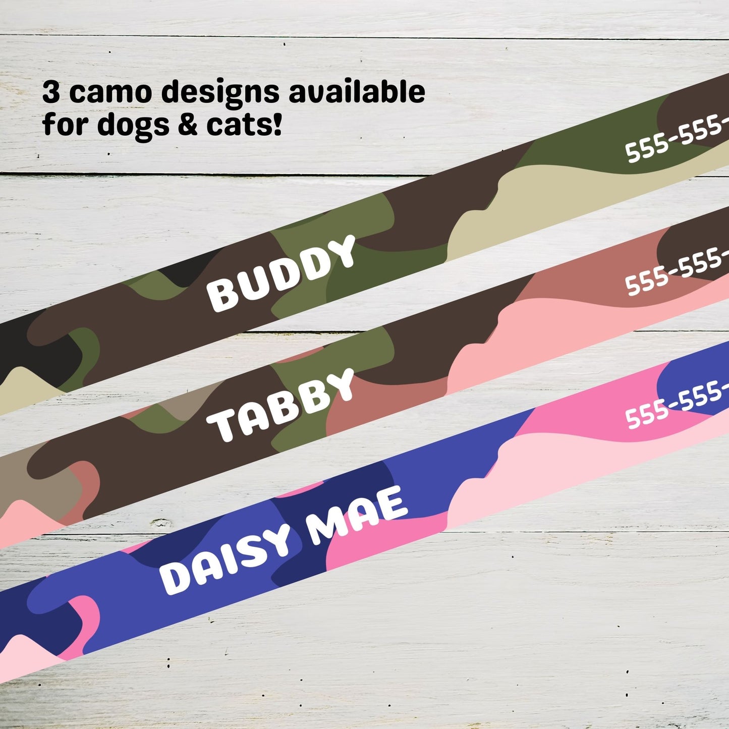 Clip-on Pet Collar - Pink Camo