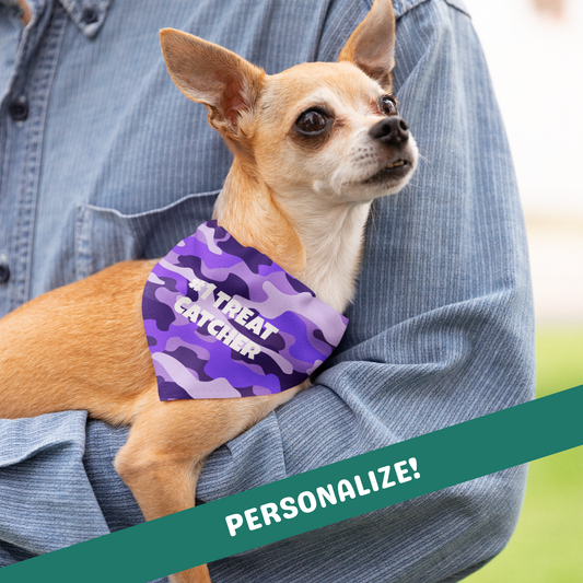 Personalized Clip-on Pet Bandana - Purple Camo