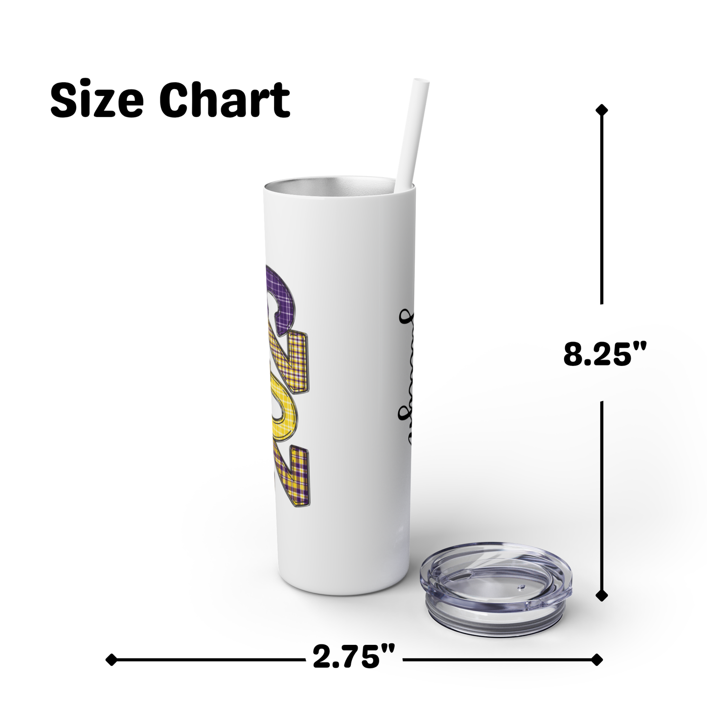 Skinny Tumbler with Straw - Purple & Yellow 2025