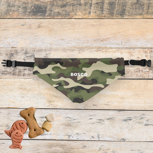 Camo Personalized Clip-on Pet Bandana