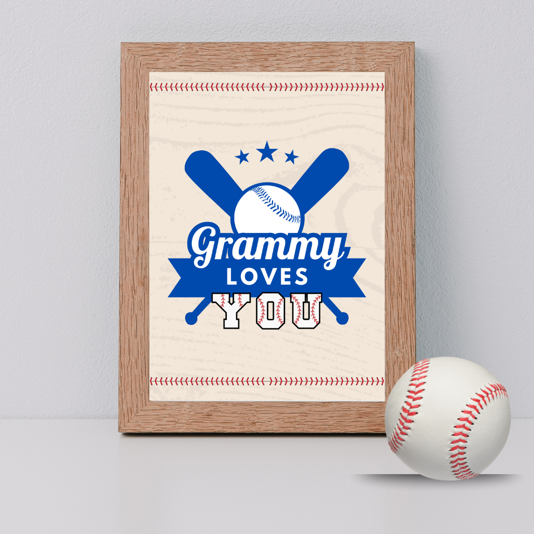 Grammy Loves You Baseball Art