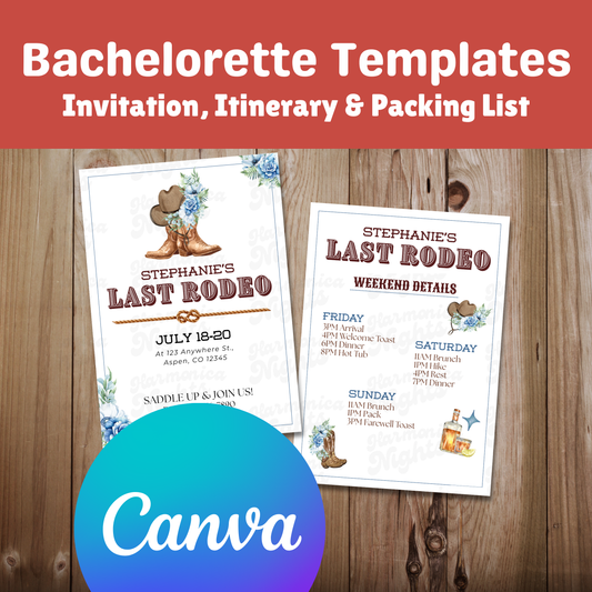 Last Rodeo Bachelorette Templates: Blue