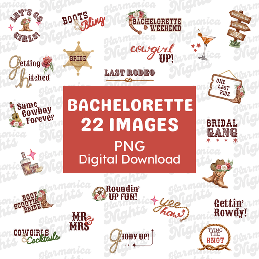 Last Rodeo Bachelorette PNG Illustrations Bundle: Digital Download