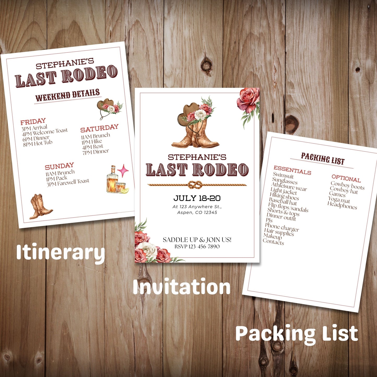 Last Rodeo Bachelorette Templates: Rose