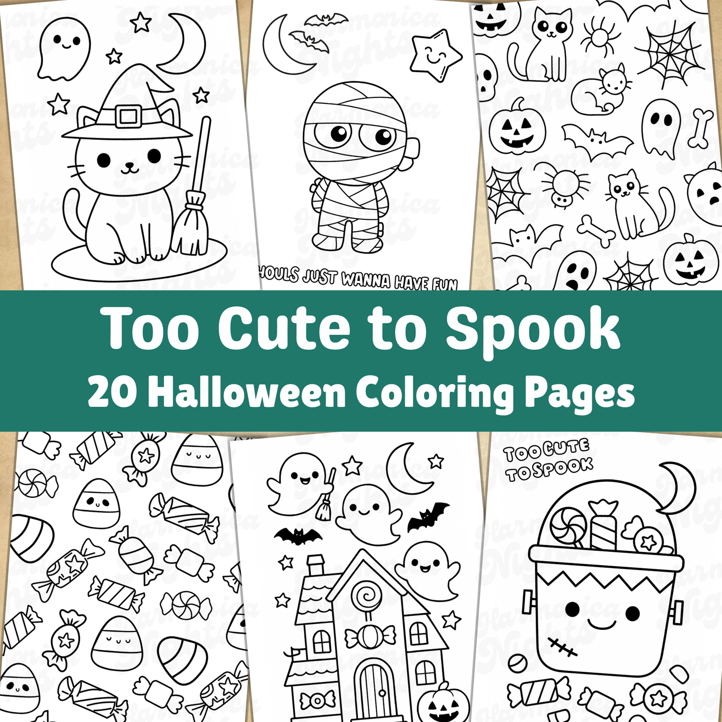 Too Cute to Spook Halloween Coloring Pages