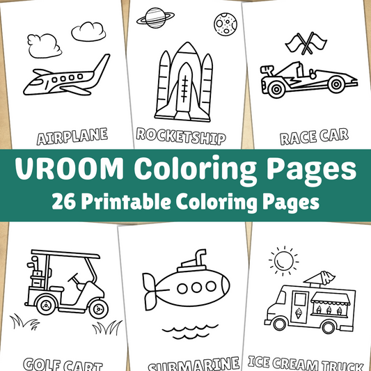 Things That Go VROOM Coloring Pages