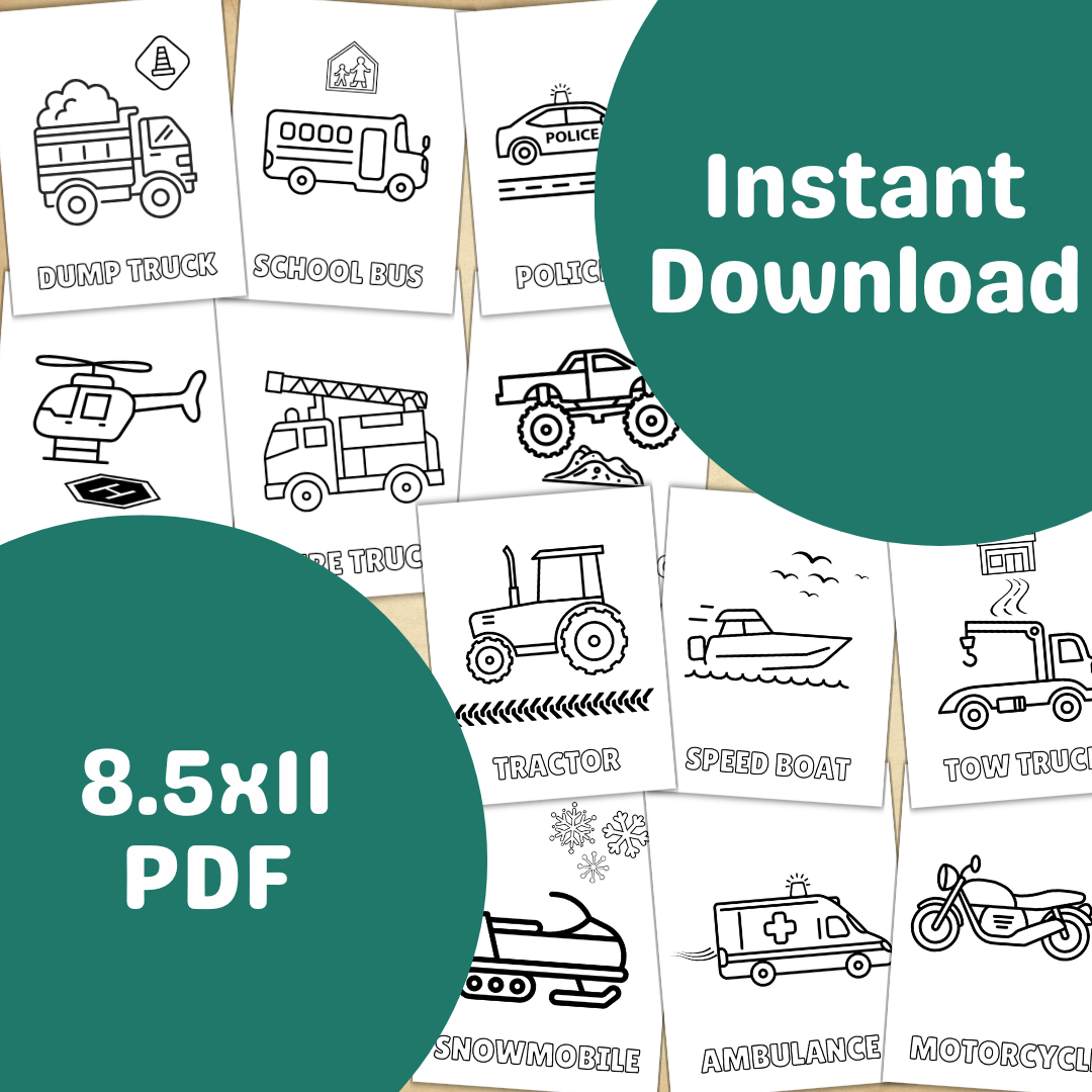 Things That Go VROOM Coloring Pages