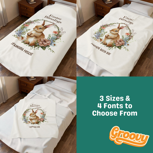 Custom Velveteen Plush Blanket - Easter Blessing