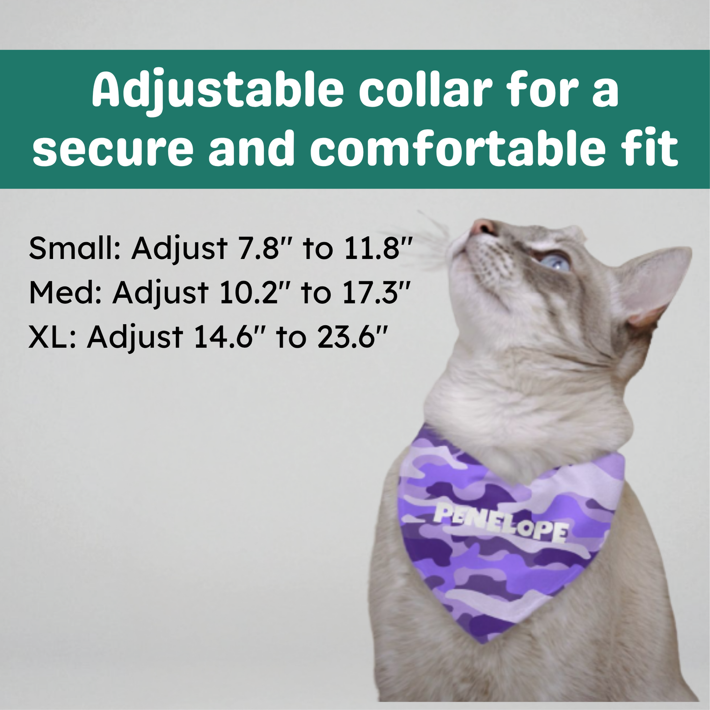 Personalized Clip-on Pet Bandana - Purple Camo