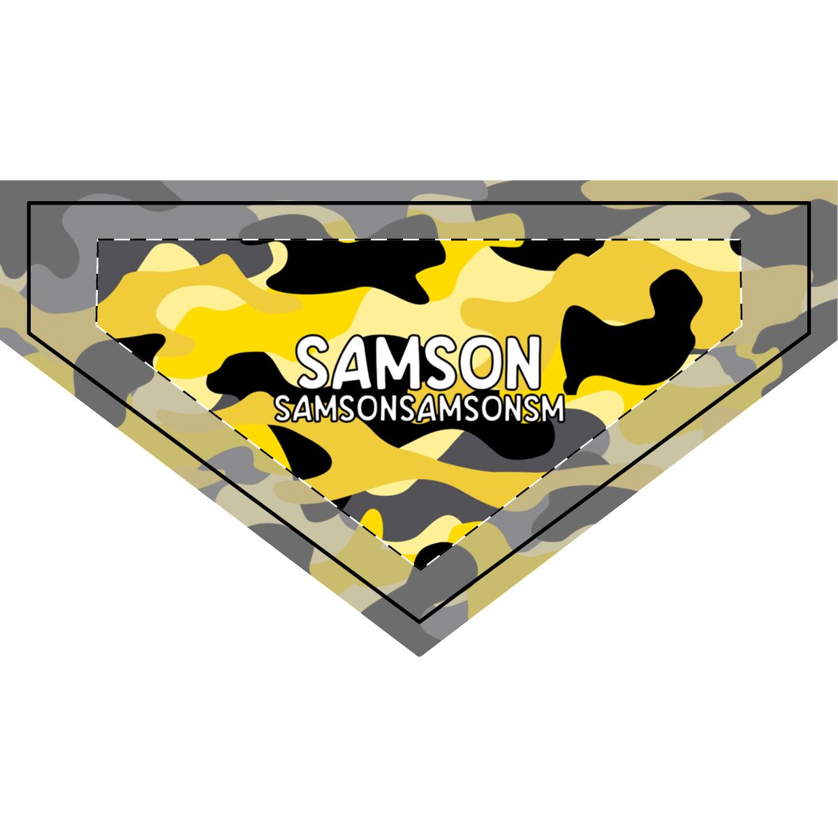 Personalized Clip-on Pet Bandana - Yellow Camo