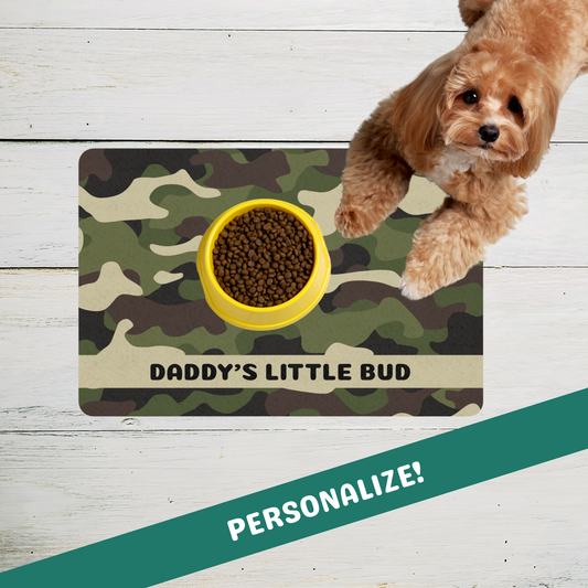 Custom Pet Food Mat - Camouflage
