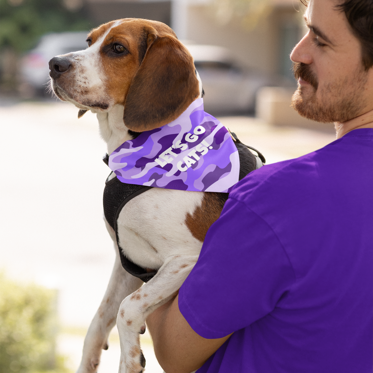 Personalized Clip-on Pet Bandana - Purple Camo