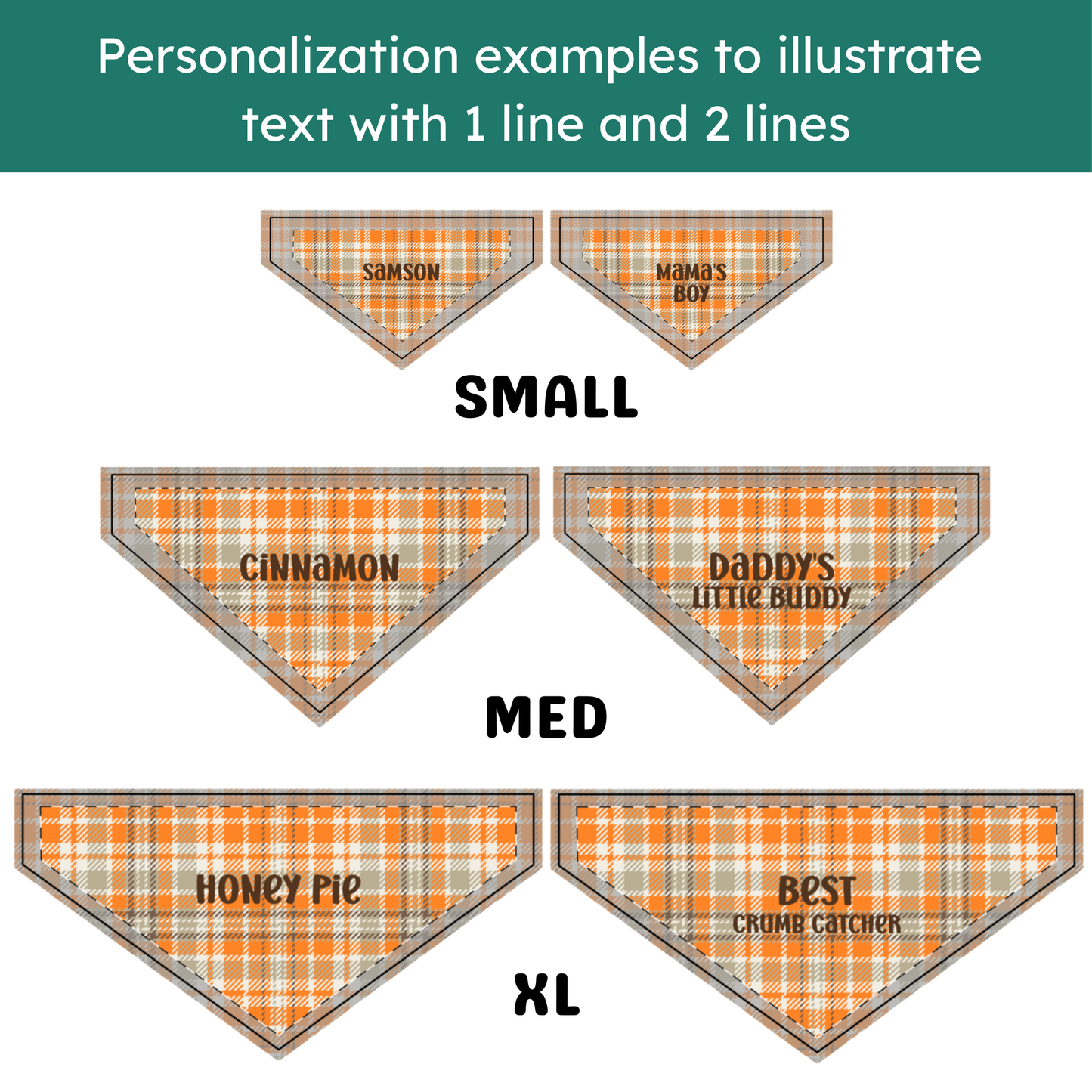 Personalized Clip-on Pet Bandana - Fall Plaid