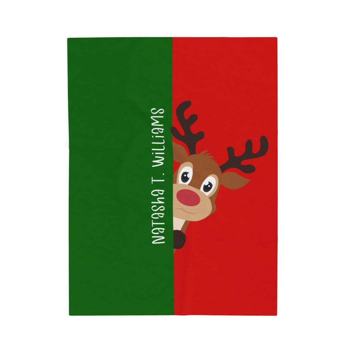 Custom Velveteen Plush Blanket - Christmas Green-Vivid Red
