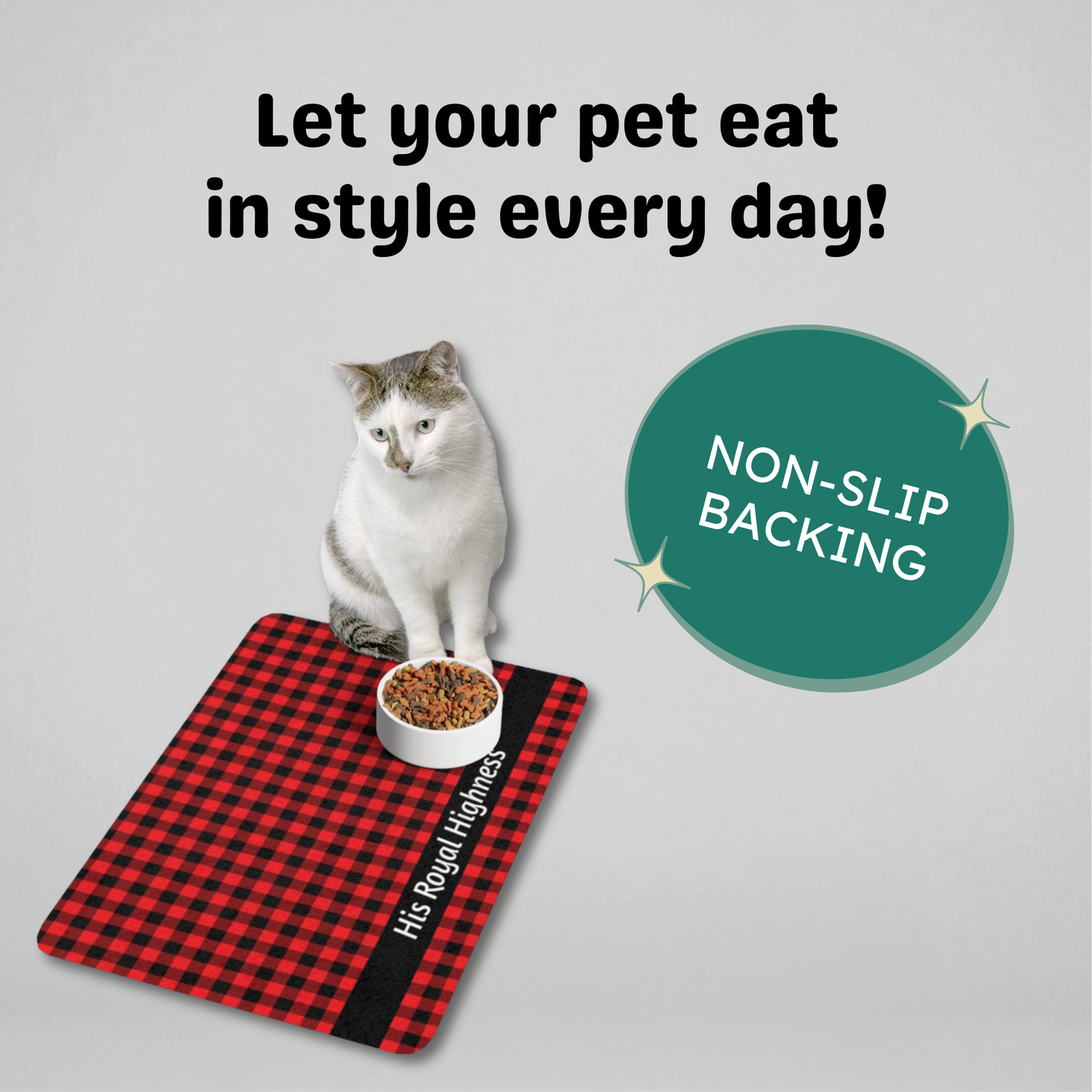 Custom Pet Food Mat - Buffalo Plaid