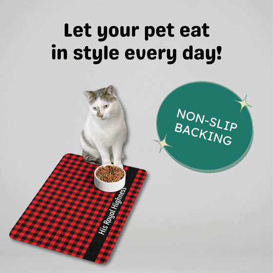 Custom Pet Food Mat - Buffalo Plaid