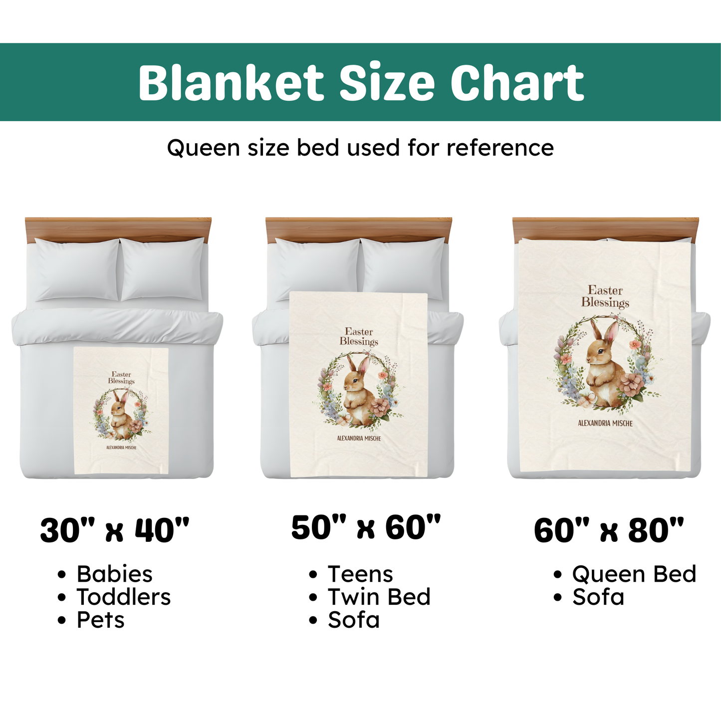 Custom Velveteen Plush Blanket - Easter Blessing