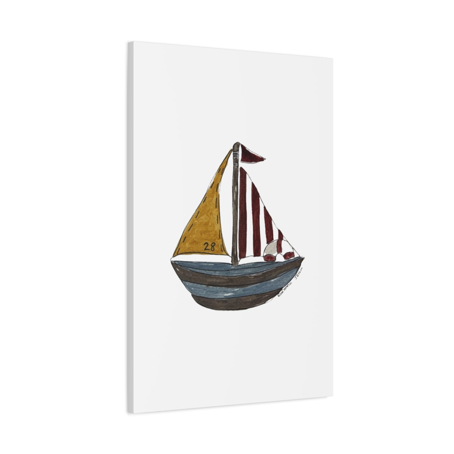 Sailboat Stretched Matte Canvas