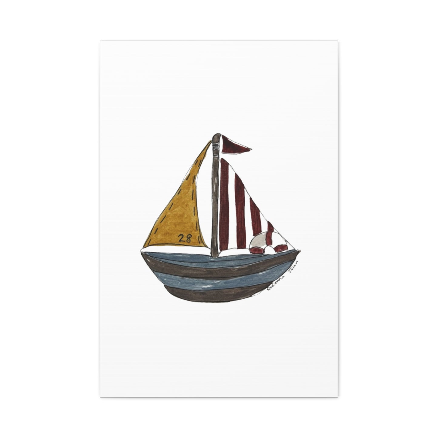 Sailboat Stretched Matte Canvas