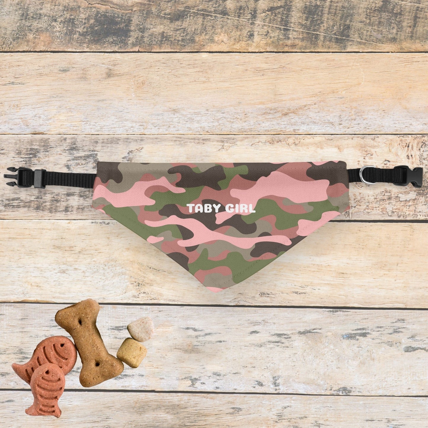 Pink Camo Personalized Clip-on Pet Bandana
