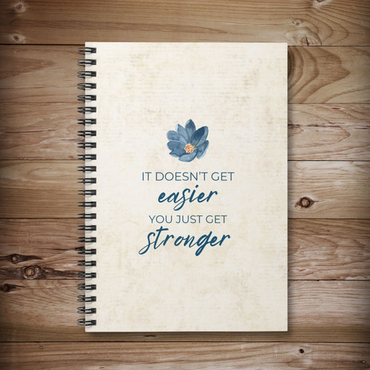 It Doesn't Get Easier You Just Get Stronger Spiral Notebook