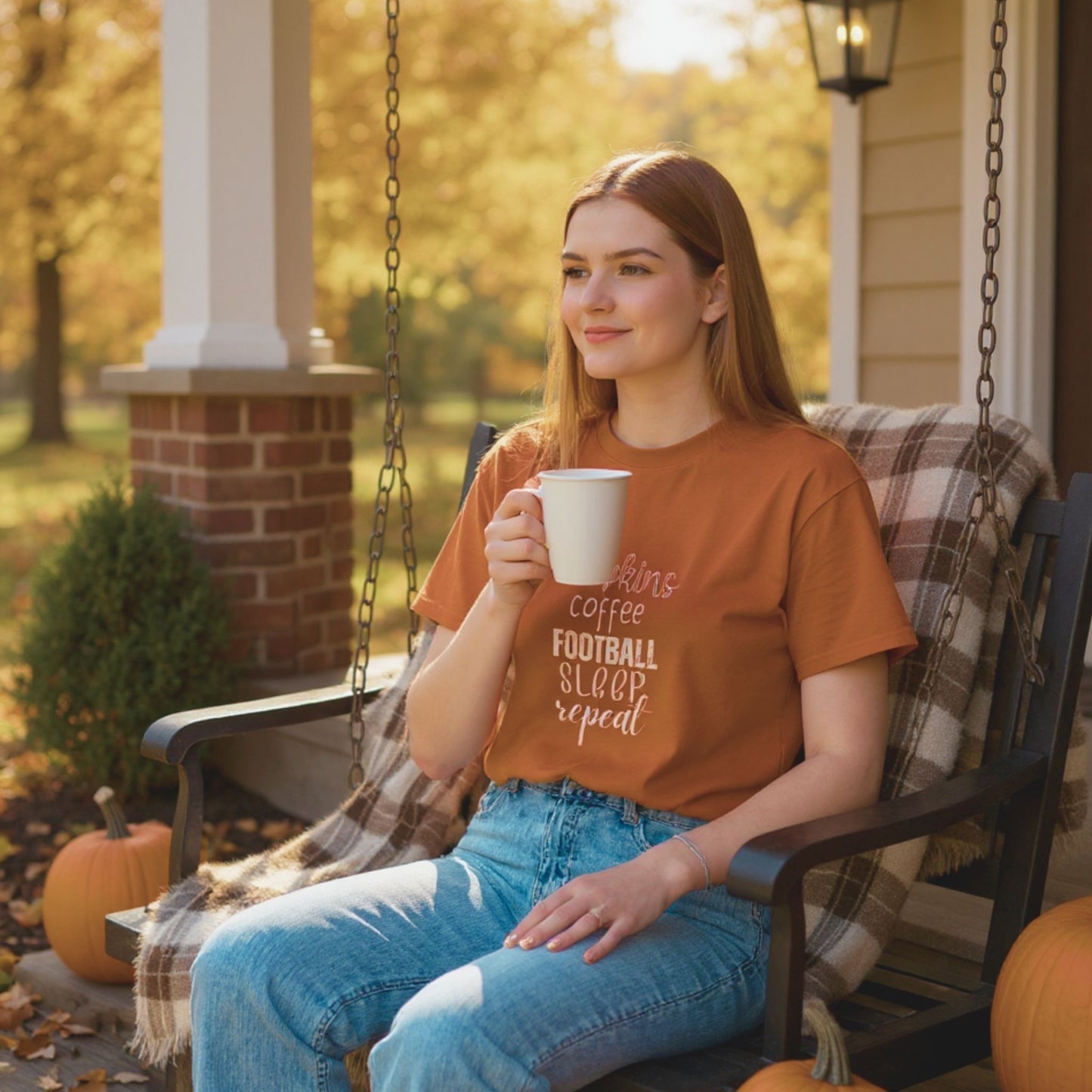 Pumpkins, Coffee, Football, Sleep, Repeat T-Shirt