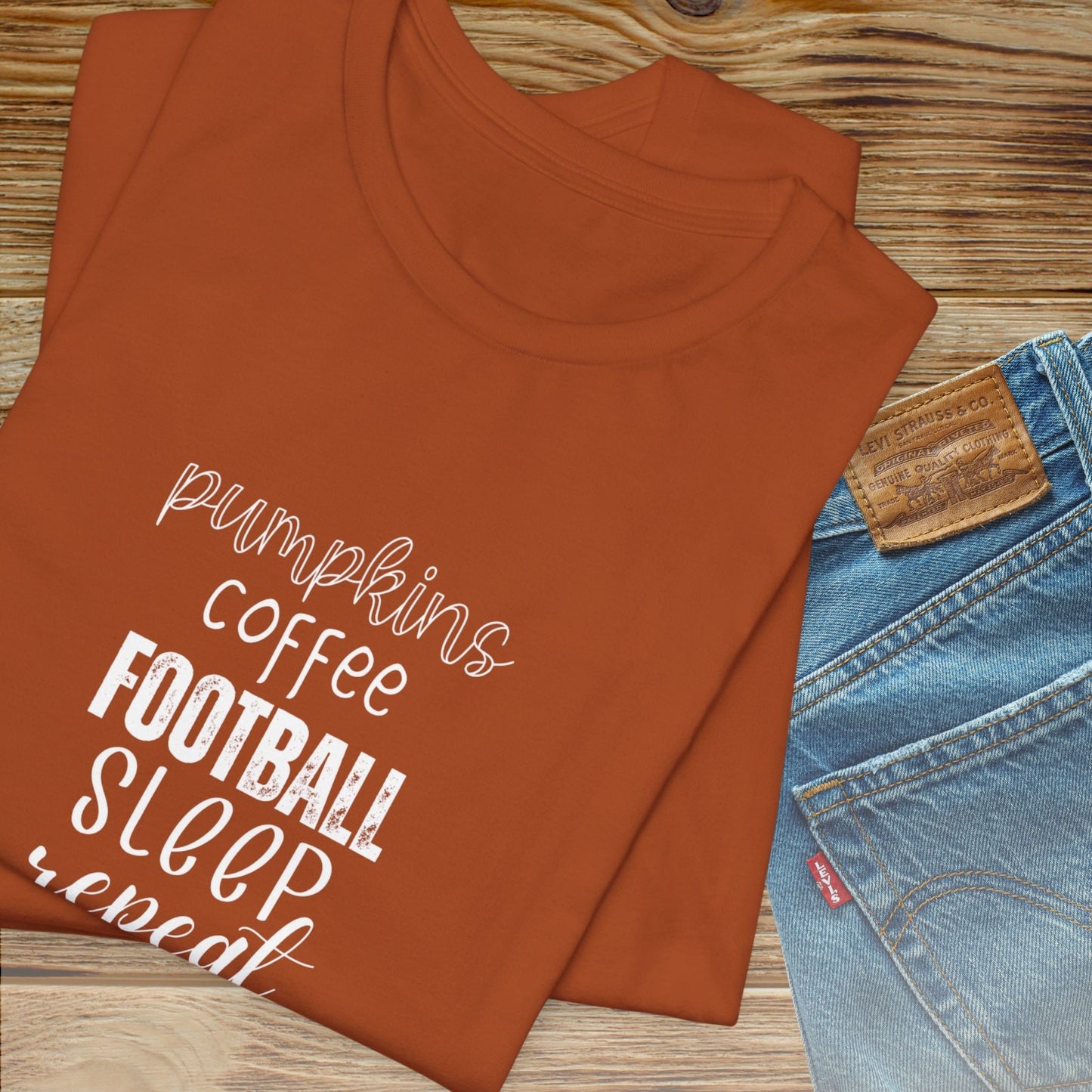 Pumpkins, Coffee, Football, Sleep, Repeat T-Shirt