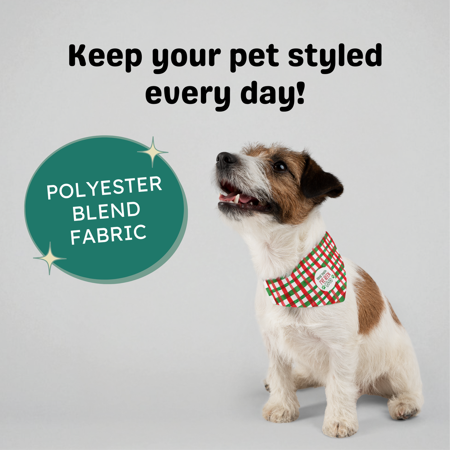 Dear Santa I've Been Good Clip-on Pet Bandana