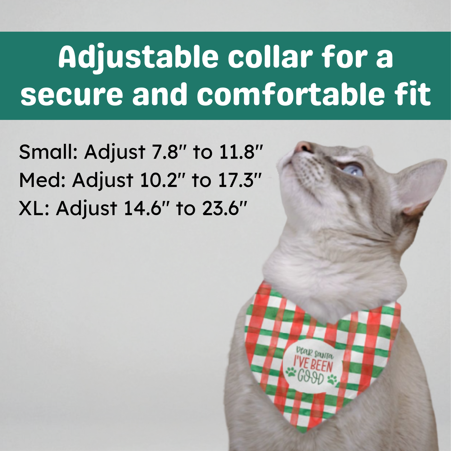 Dear Santa I've Been Good Clip-on Pet Bandana