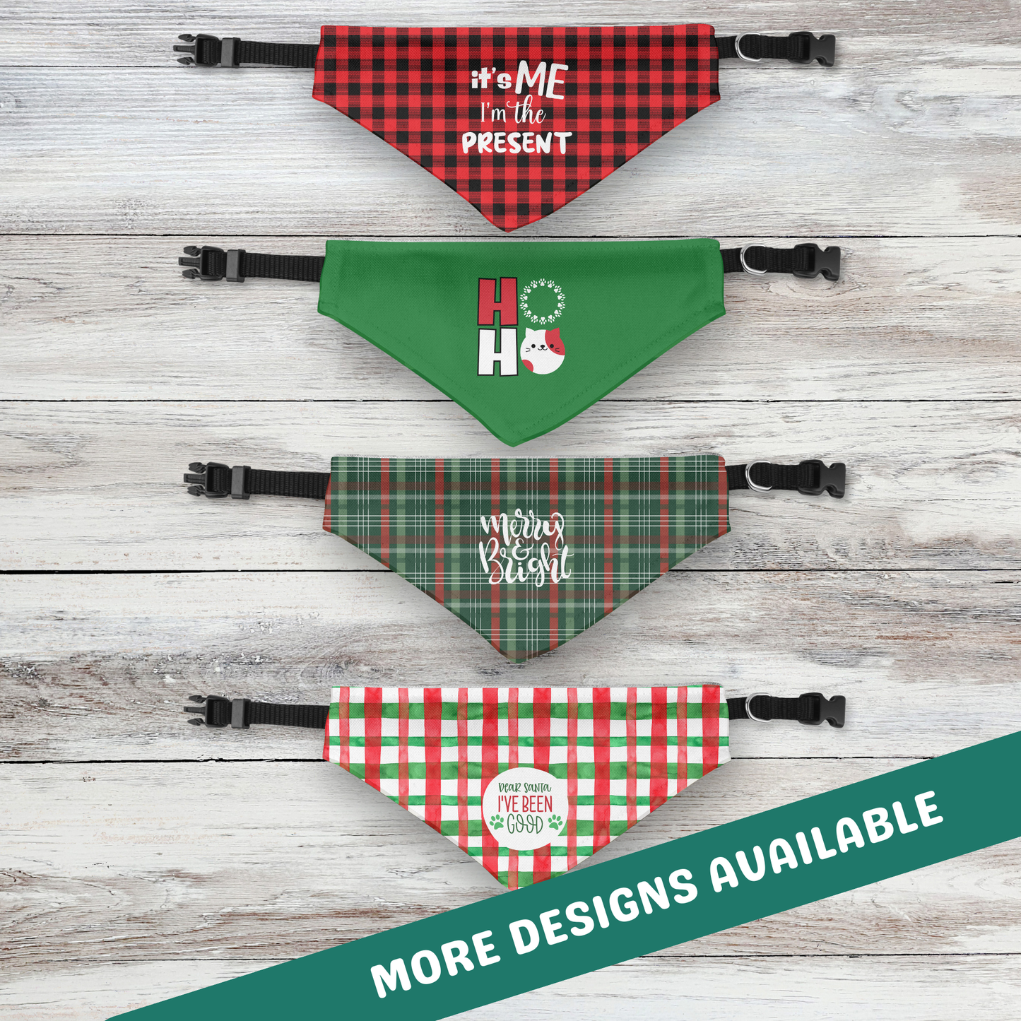 Meowy Christmas Clip-on Pet Bandana