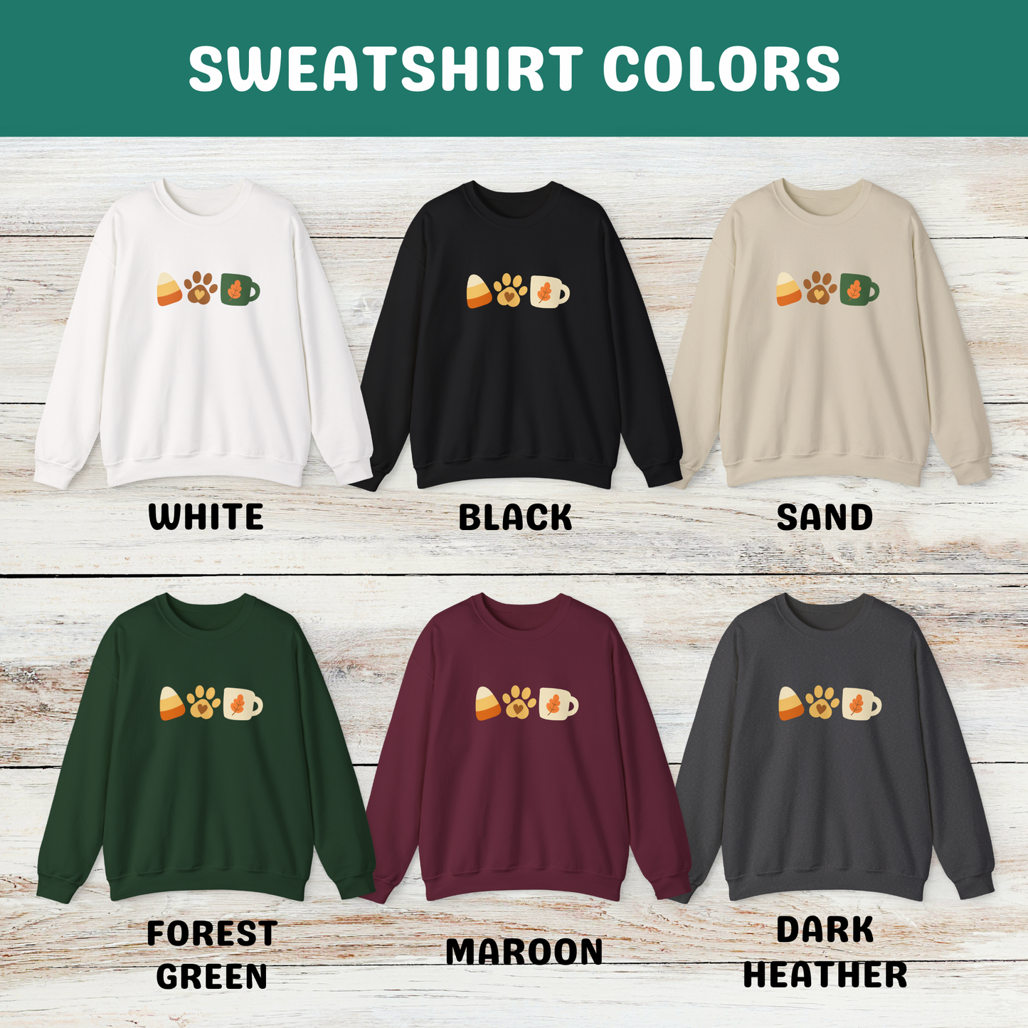 Candy Corn, Dogs & Lattes Sweatshirt