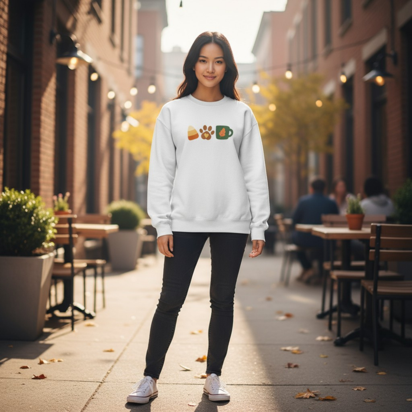 Candy Corn, Dogs & Lattes Sweatshirt
