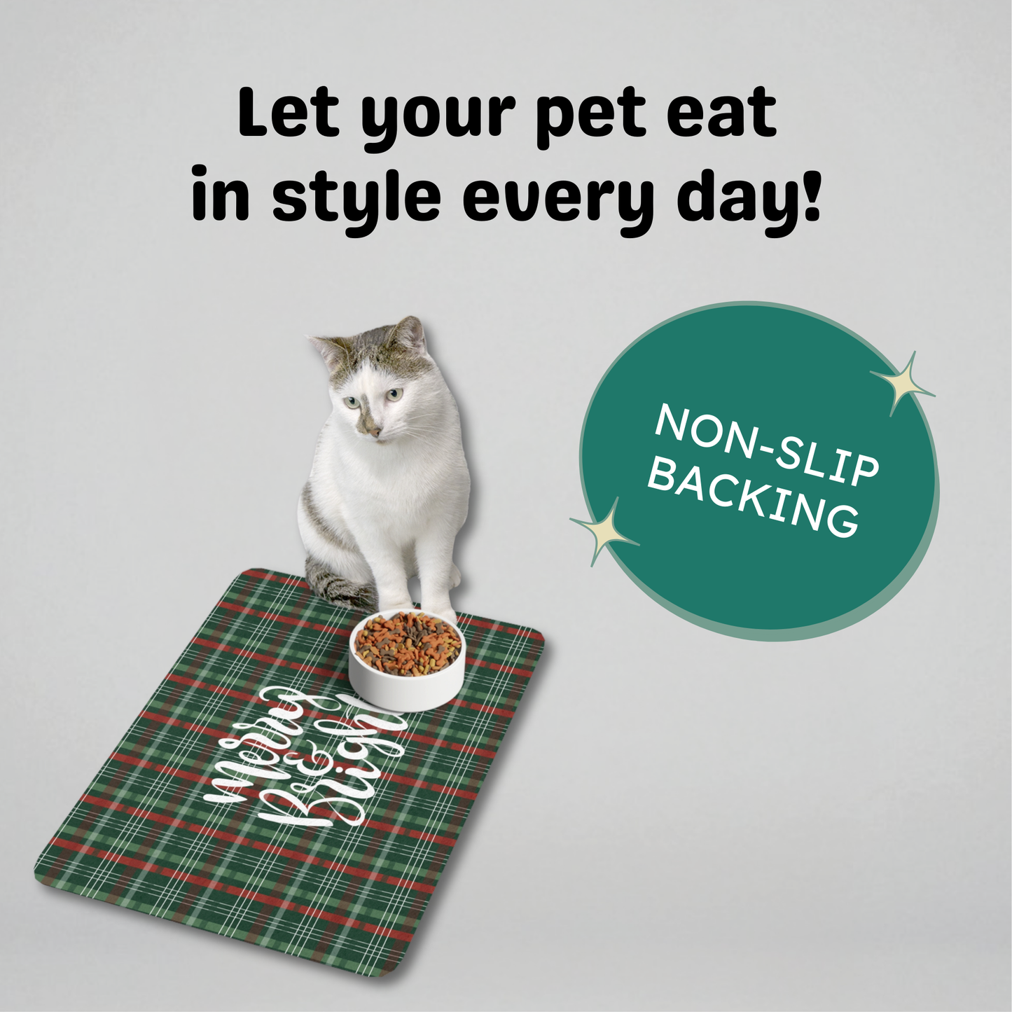 Merry & Bright Pet Food Mat